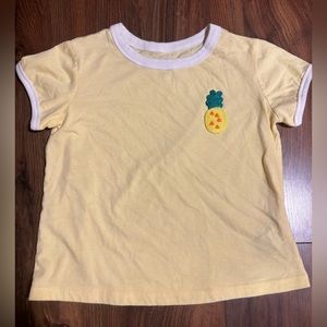 Cat & Jack Girls’ Short Sleeve Pineapple Shirt - Yellow S